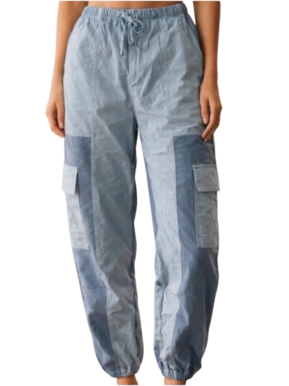 NWT Strut & Bolt Colorblock Cargo Jogger Pants Utility Slate Blue Small
